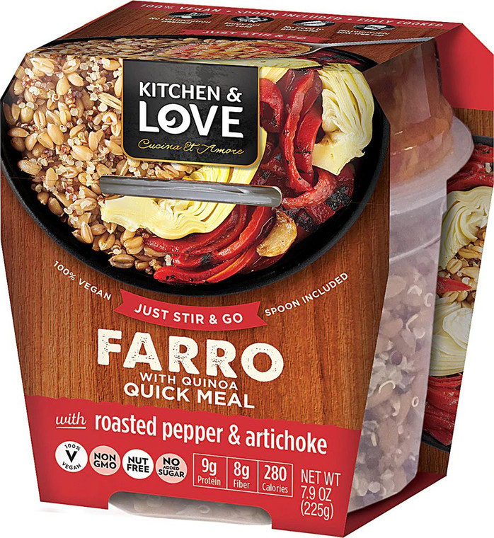 3 PACK of Cucina & Amore Kitchen & Love Farro with Quinoa Quick Meal Roasted Pepper & Artichoke -- 7.9 oz