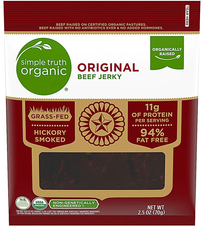 3 PACK of Simple Truth Organic Beef Jerky Original -- 2.5 oz