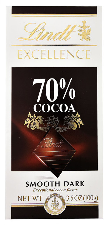 3 PACK of Lindt Excellence Chocolate Bar 70% Cocoa Smooth Dark -- 3.5 oz
