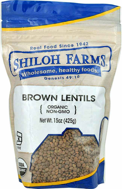 3 PACK of Shiloh Farms Organic Brown Lentils -- 15 oz