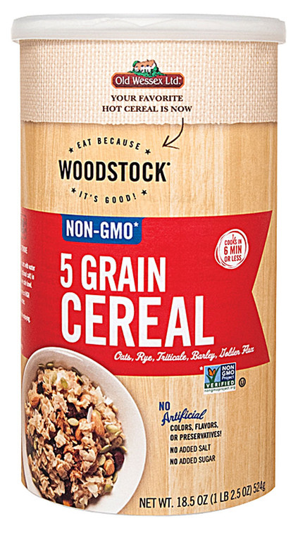 3 PACK of Woodstock Hot Cereal Non-GMO - Old Wessex 5 Grain -- 18.5 oz