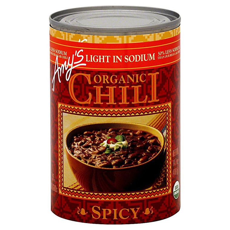 3 PACK of Amys Organic Chili Light in Sodium Spicy -- 12 oz