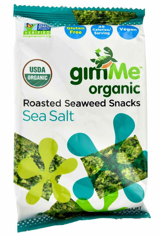 3 PACK of GimMe Organic Premium Roasted Seaweed Snacks Sea Salt -- 0.17 oz