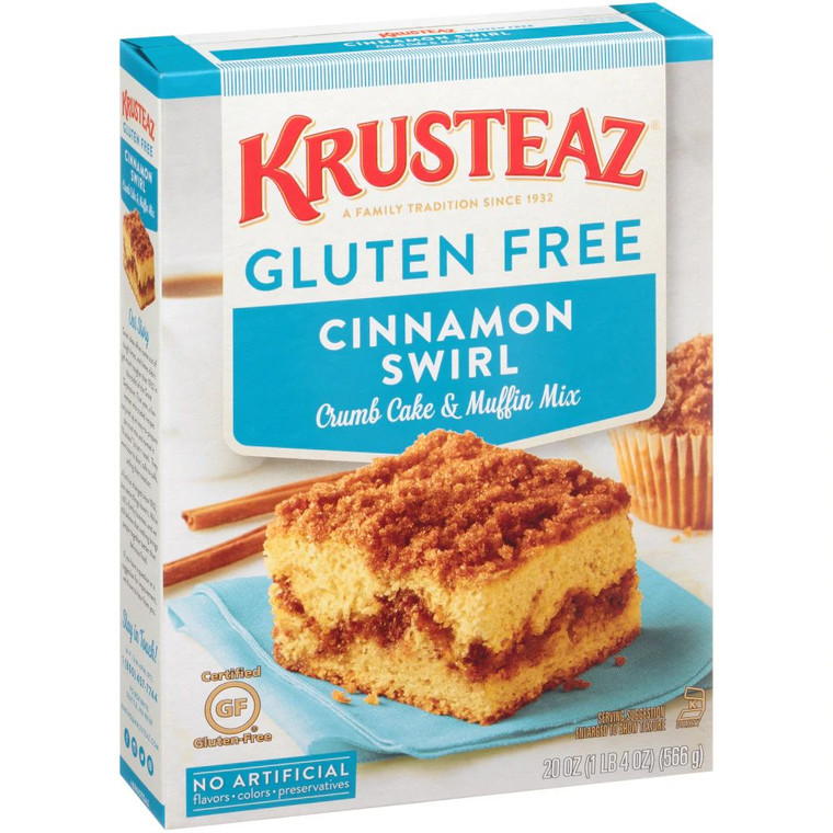 3 PACK OF Krusteaz Cinnamon Swirl Crumb Cake & Muffin Mix Gluten Free -- 20