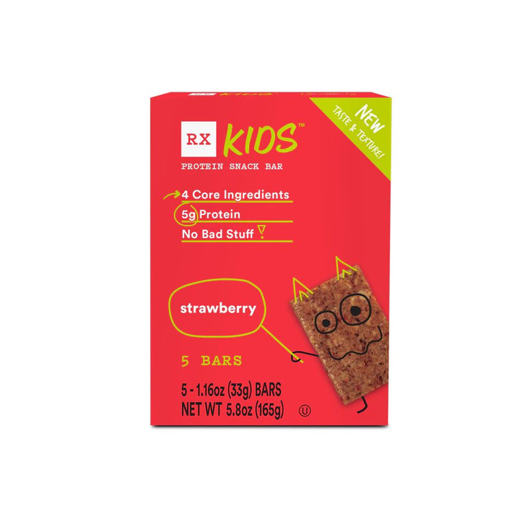 3 PACK OF RXBAR Kids Protein Snack Bar Strawberry -- 5 Bars