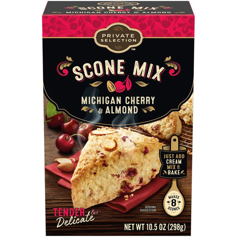 3 PACK OF Private Selection Scone Mix Michigan Cherry & Almond -- 10.5 oz