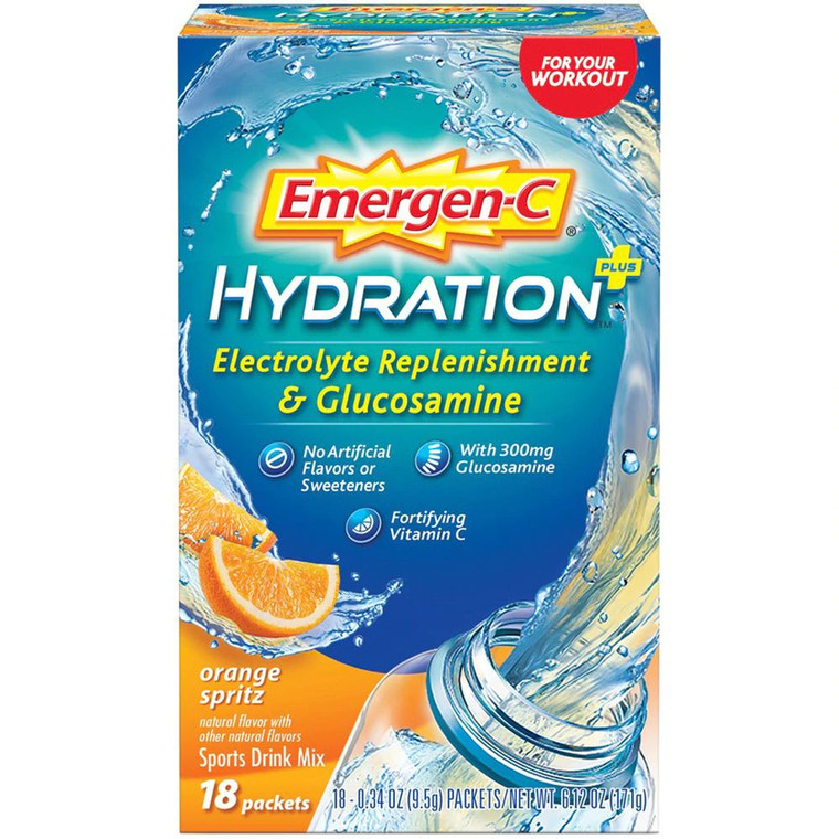 Emergen-C Hydration Plus w/Glucosamine Orange Spritz -- 18 Packets