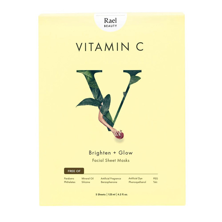 Rael Beauty Vitamin C Facial Sheet Masks -- 5 Masks
