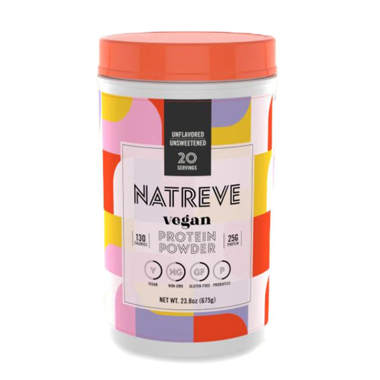 Natreve Vegan Protein Powder Unflavored Unsweetened -- 23.8 oz