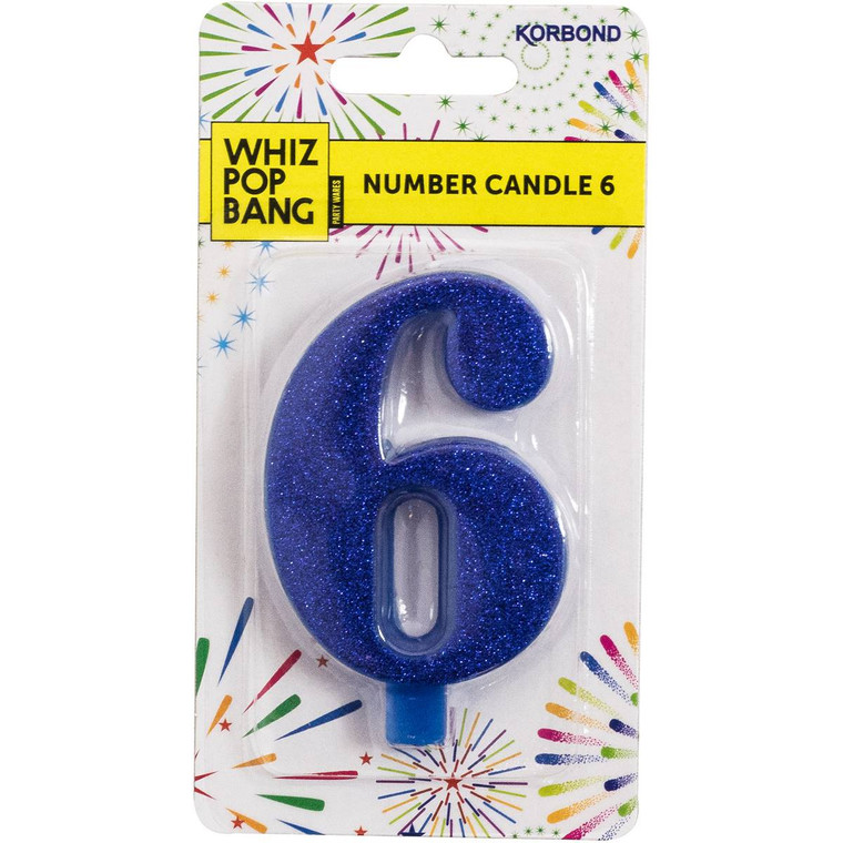 5 PACK of Korbond Party Candle Metallics Number 6 19g