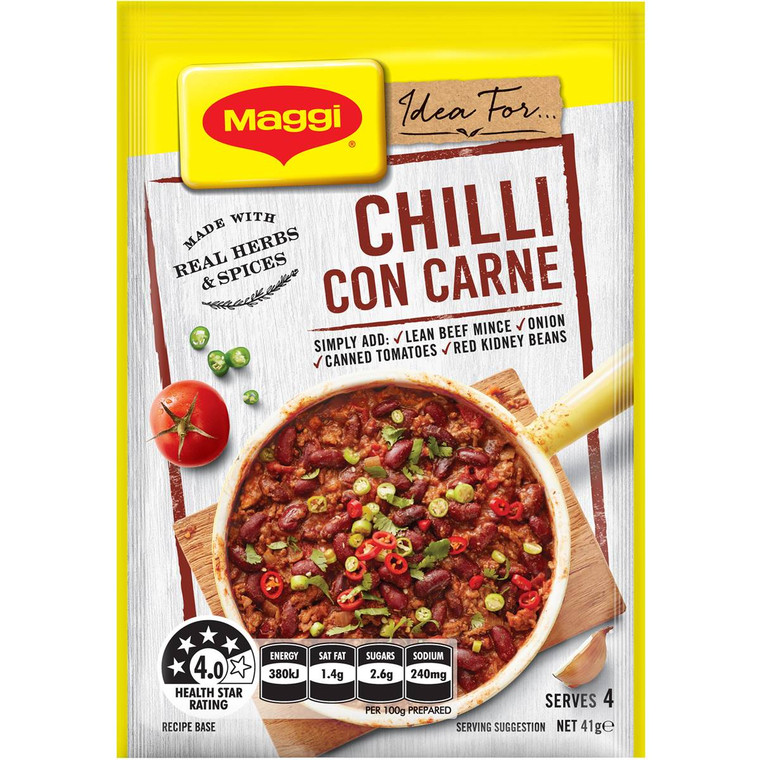5 PACK of Maggi Chilli Con Carne Recipe Base 41g