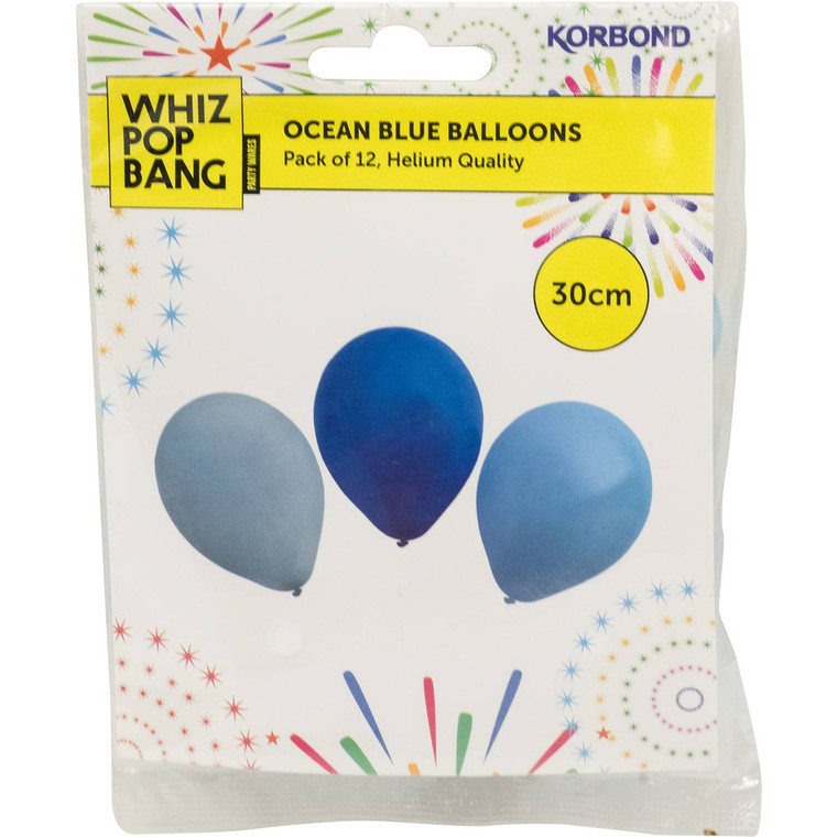 5 PACK of Korbond Ocean Blue Balloons 12 pack
