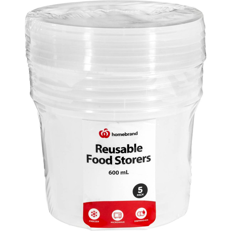 5 PACK of WW Plasticware Food Storage Round 600ml 5 pack