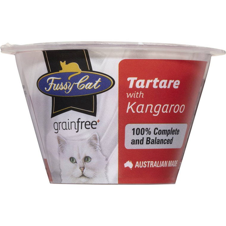 5 PACK of Fussy Cat Grain Free Tartare With Kangaroo Chilled Cat Food 70g