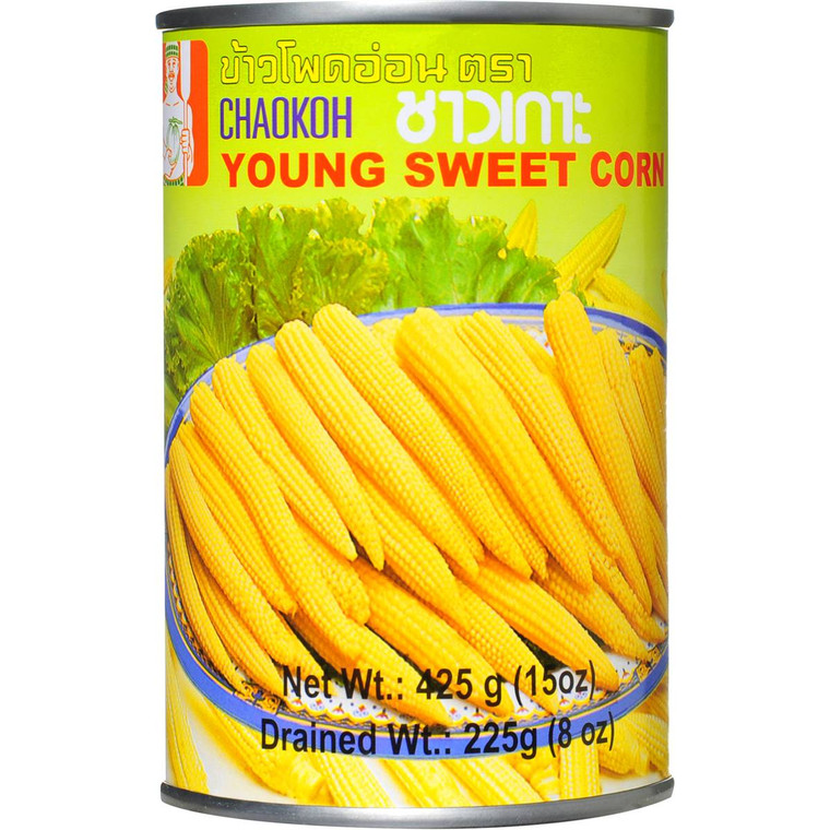 5 PACK of Chaokoh Canned Corn Young Sweet 15up 425g