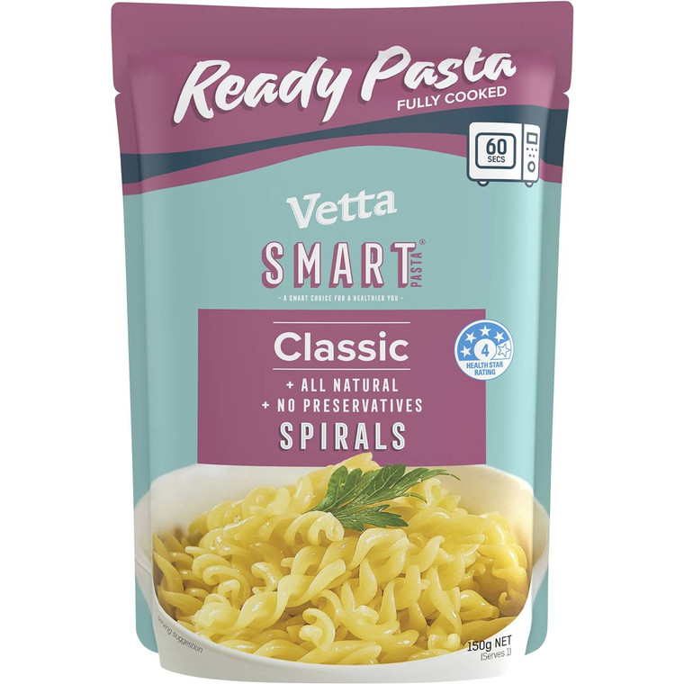 5 PACK of Vetta Ready Pasta Classic Spirals 150g