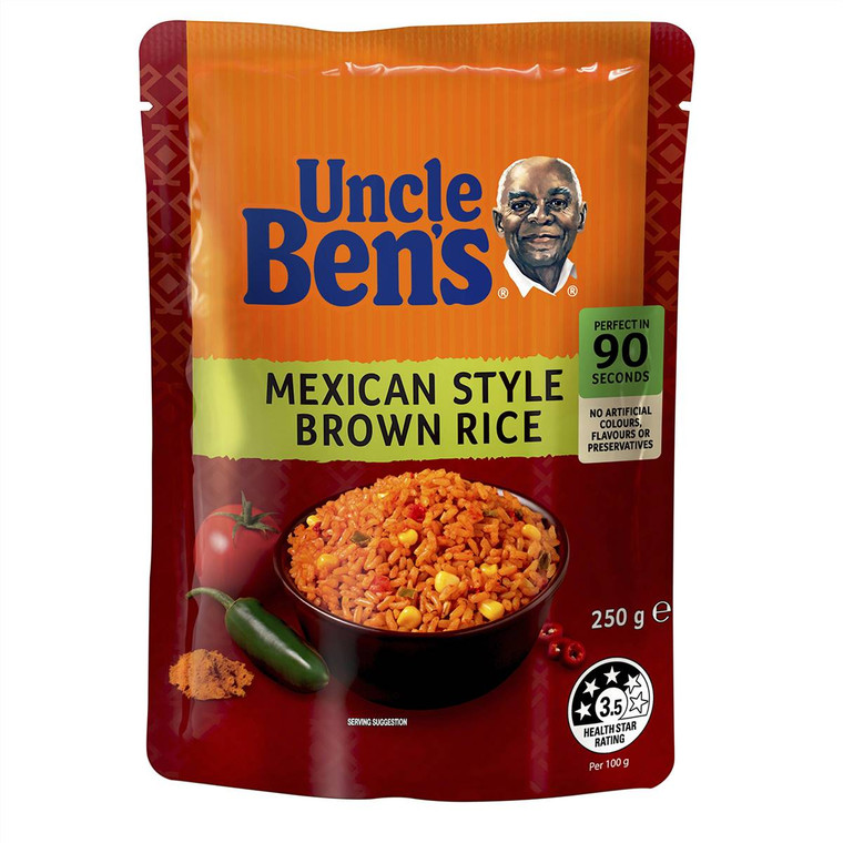 5 PACK of Uncle Ben's Microwave Mexican Style Brown Rice 250g