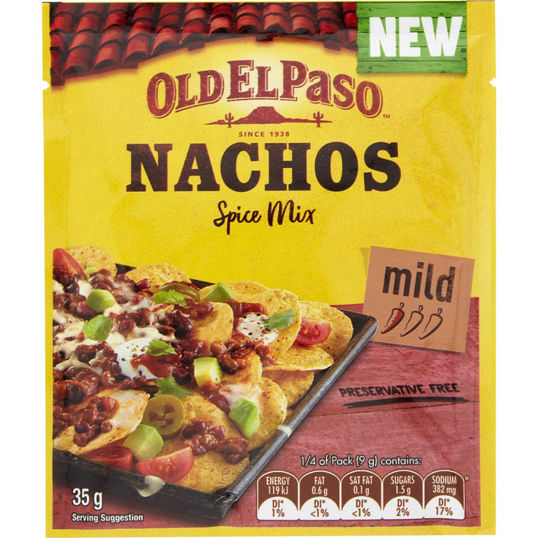 5 PACK of Old El Paso Nachos Spice Mix Mild  35g