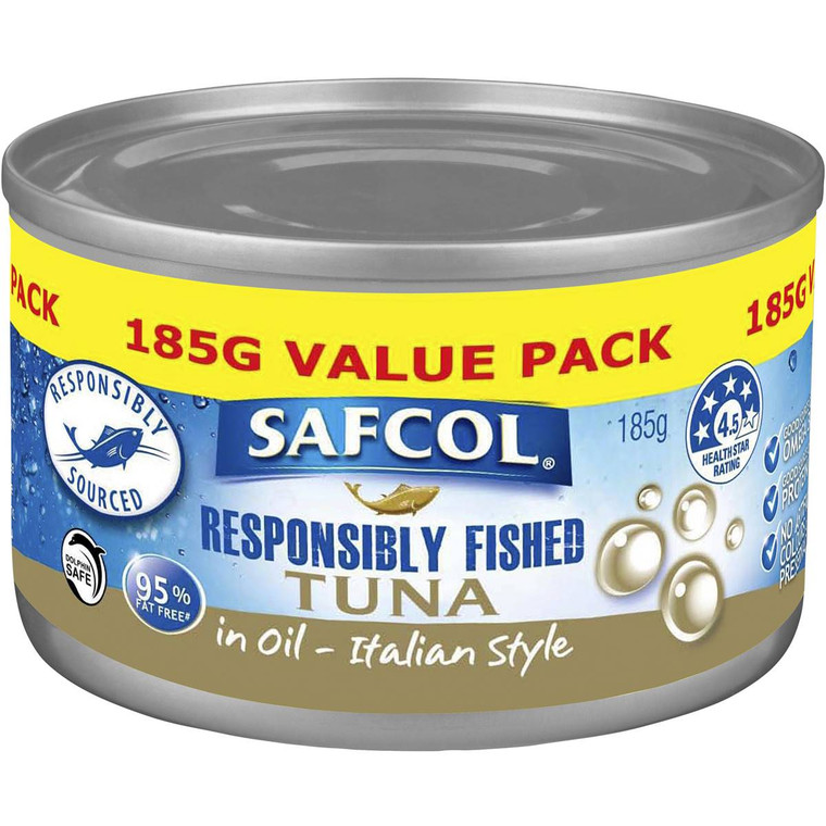 5 PACK of Safcol Tuna In Oil Italian Style 185g