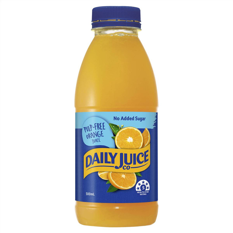 5 PACK of Daily Juice Orange Juice Pulp Free 500ml