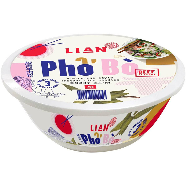 5 PACK of Lian Vietnamese Pho Rice Noodle Beef 70g