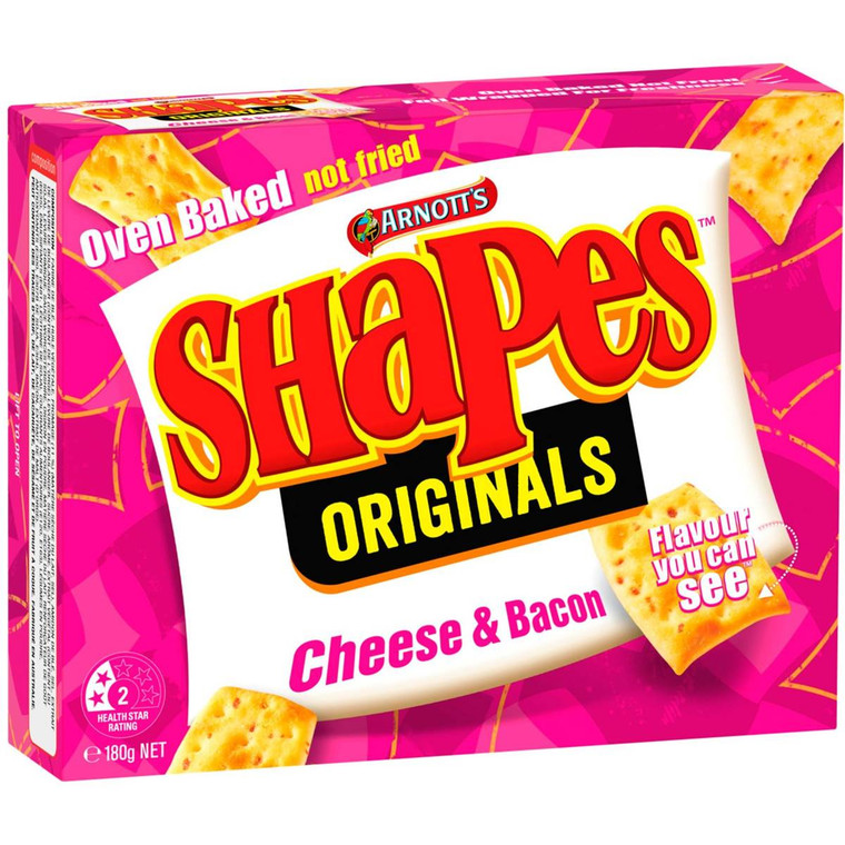 5 PACK of Arnott's Shapes Cheese & Bacon 180g