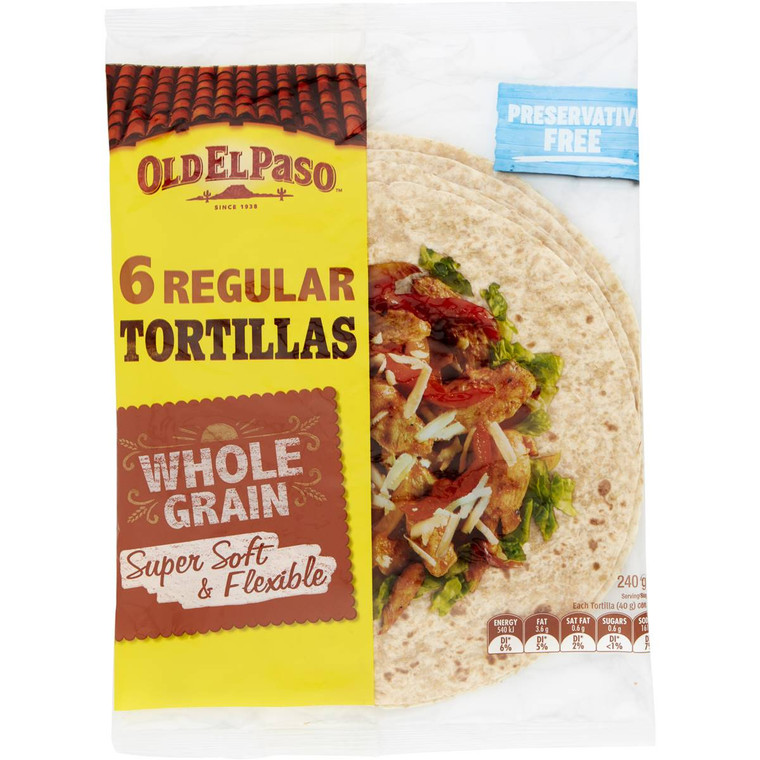 5 PACK of Old El Paso Mexican Wholegrain Tortillas  6 pack