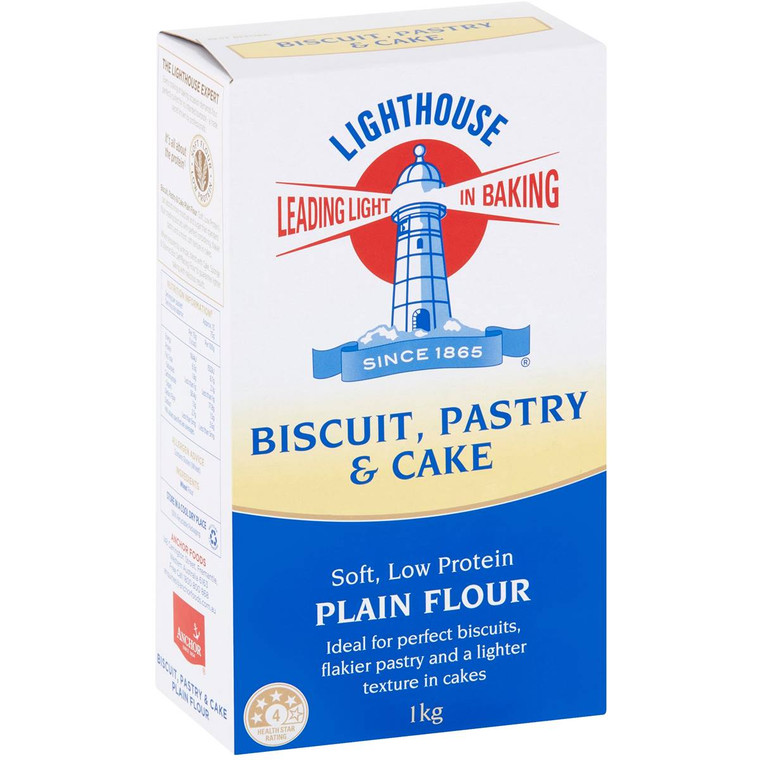 5 PACK of Lighthouse Biscuit Pastry & Cake Plain Flour 1kg