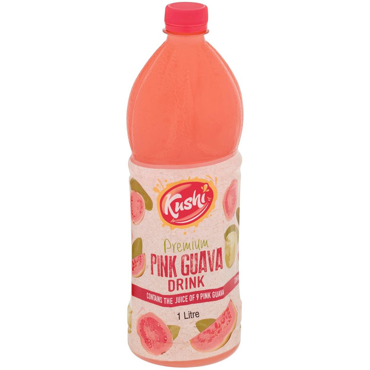 5 PACK of Kushi Pink Guava Juice 1l