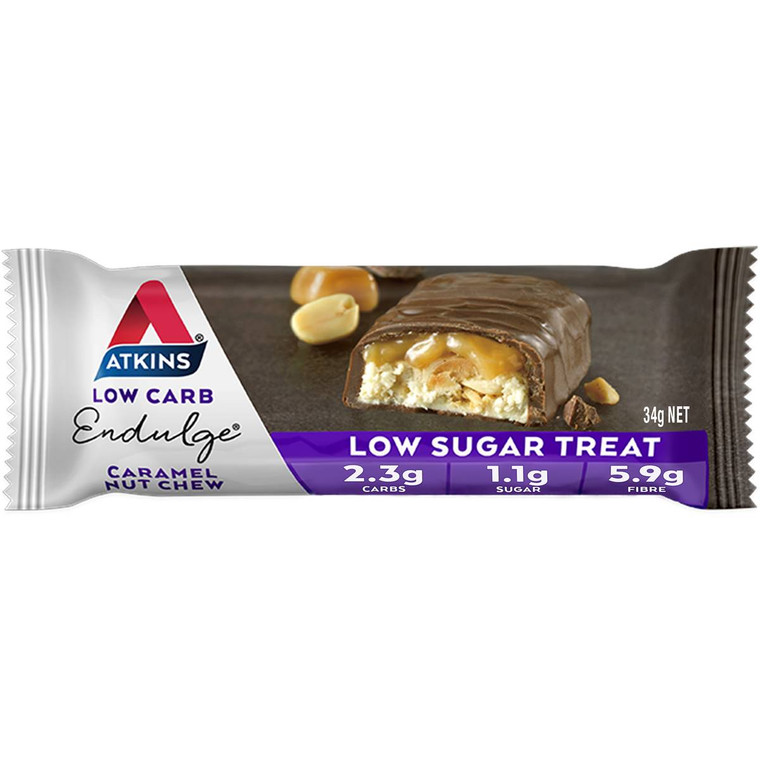 5 PACK of Atkins Endulge Bar Caramel Nut Chew 34g
