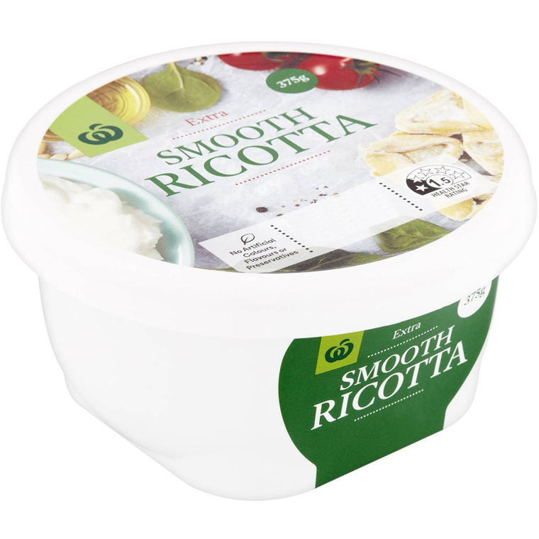 5 PACK of WW Ricotta Cheese 375g