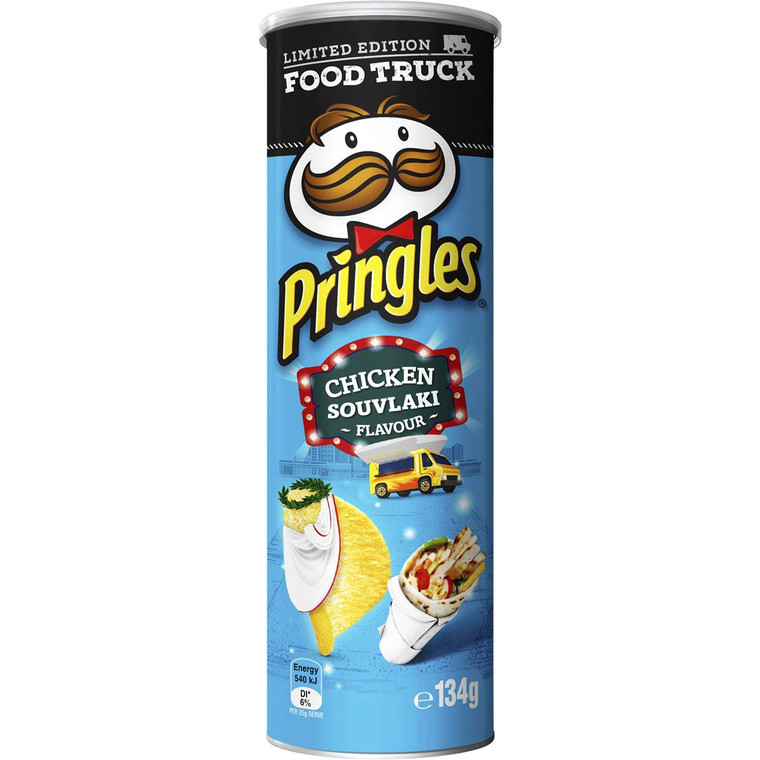 5 PACK of Pringles Chicken Souvlaki Flavour Potato Chips 134g