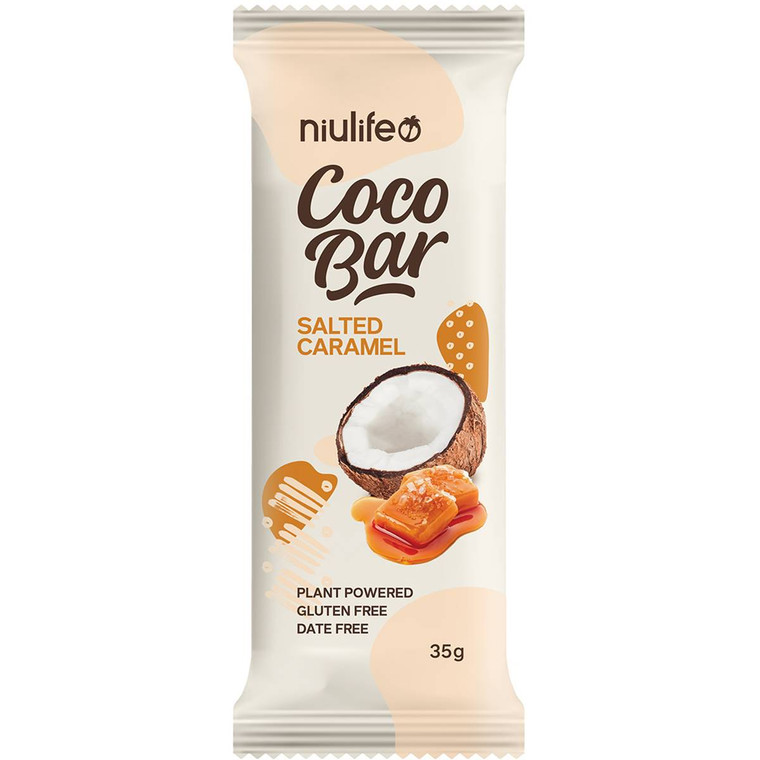 5 PACK of Niulife Coco Bar Salted Caramel  35g