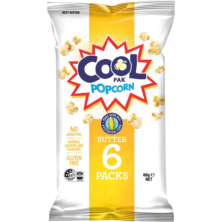 5 PACK of Cool Pak Popcorn Butter Multipack 6 pack
