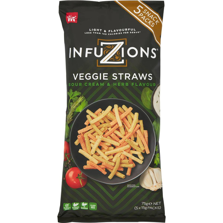 5 PACK of Infuzions Veggie Straws 5 pack