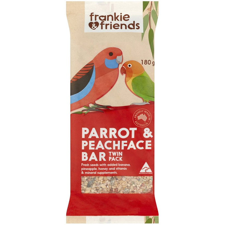 5 PACK of Frankie & Friends Parrot & Peachface Bar Twin Pack 180g