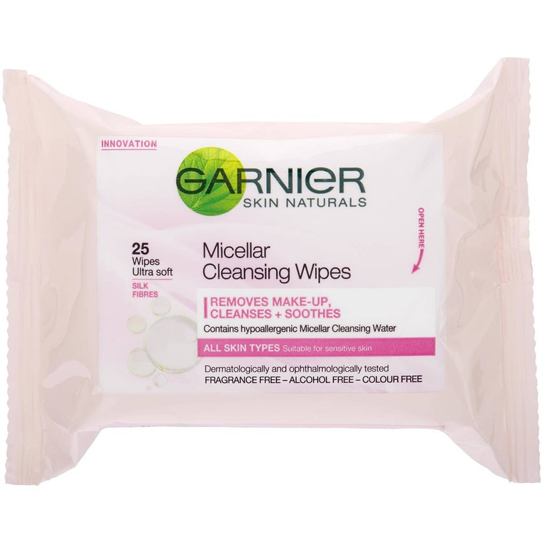 5 PACK of Garnier Micellar Cleansing Wipes For All Skin Types 25 pack
