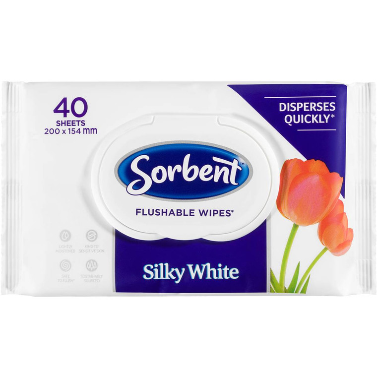 5 PACK of Sorbent Flushable Wipes Clean & Fresh Refill 40 pack