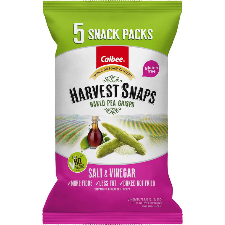 5 PACK of Calbee Harvest Snaps Salt & Vinegar 16g x 5 pack