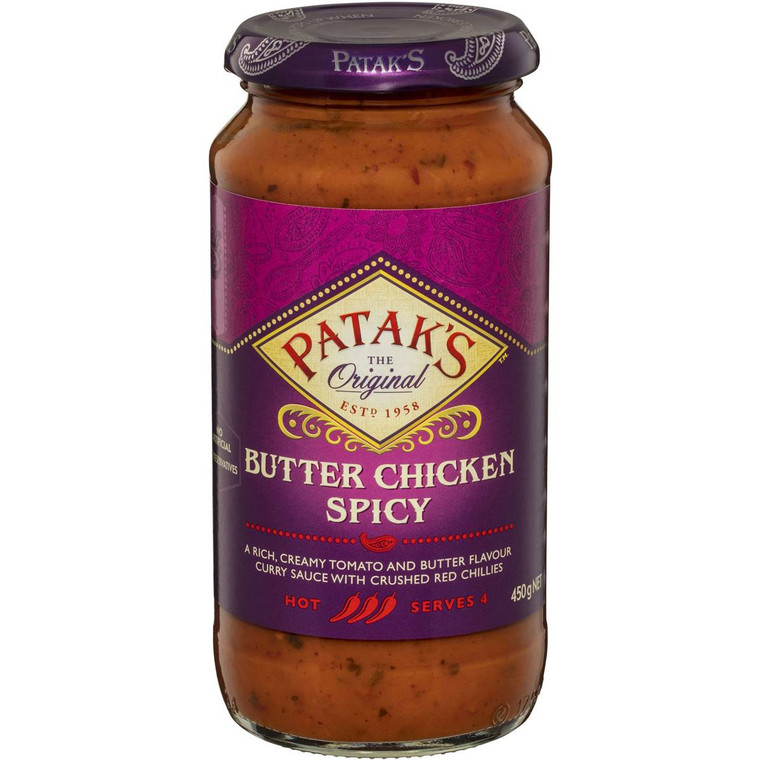 5 PACK of Patak's Spicy Butter Chicken Simmer Sauce 450g