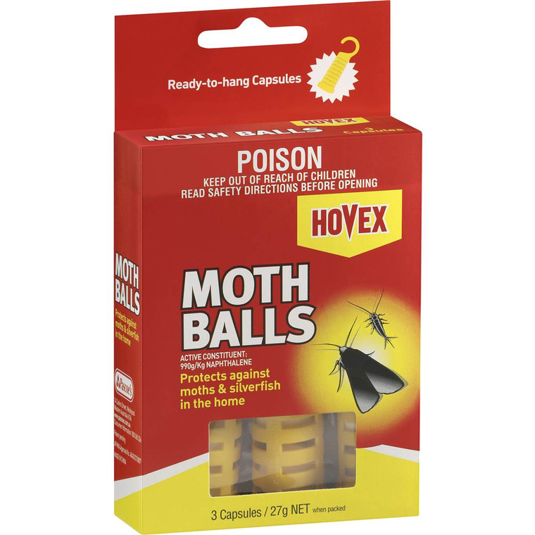 5 PACK of Hovex Insect Control Moth Balls 27g