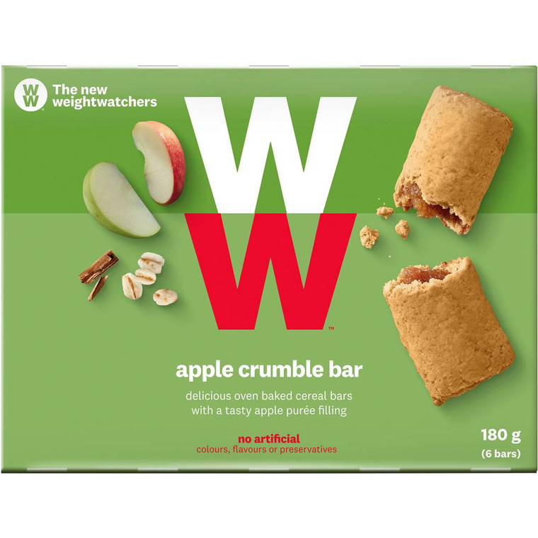 5 PACK of Weight Watchers Apple Crumble Bars  6 pack