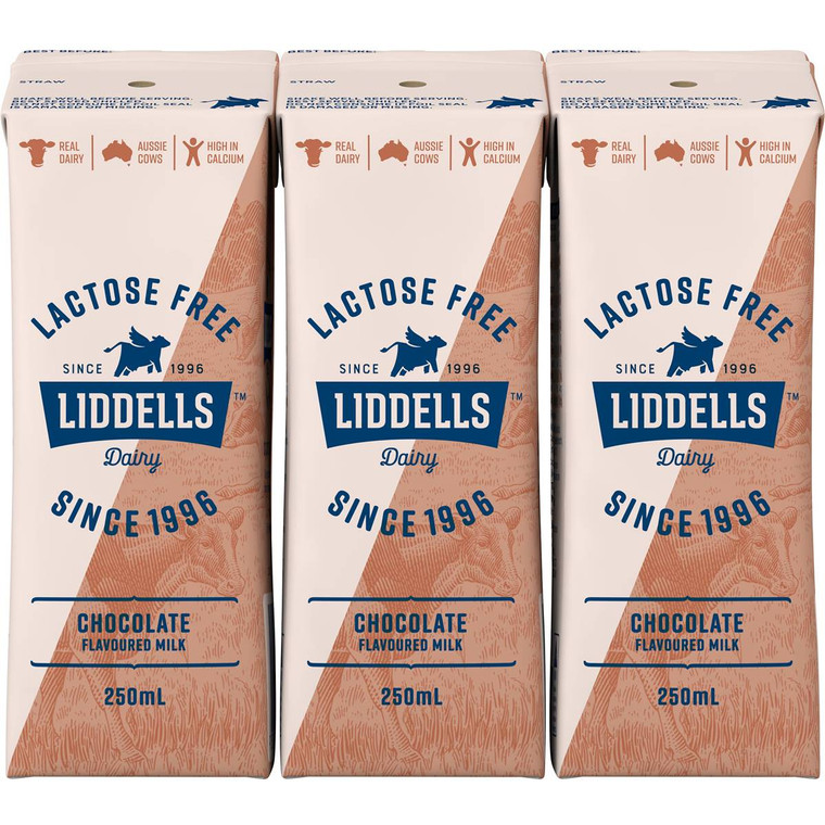 5 PACK of Liddells Lactose Free Chocolate Milk 3x250ml
