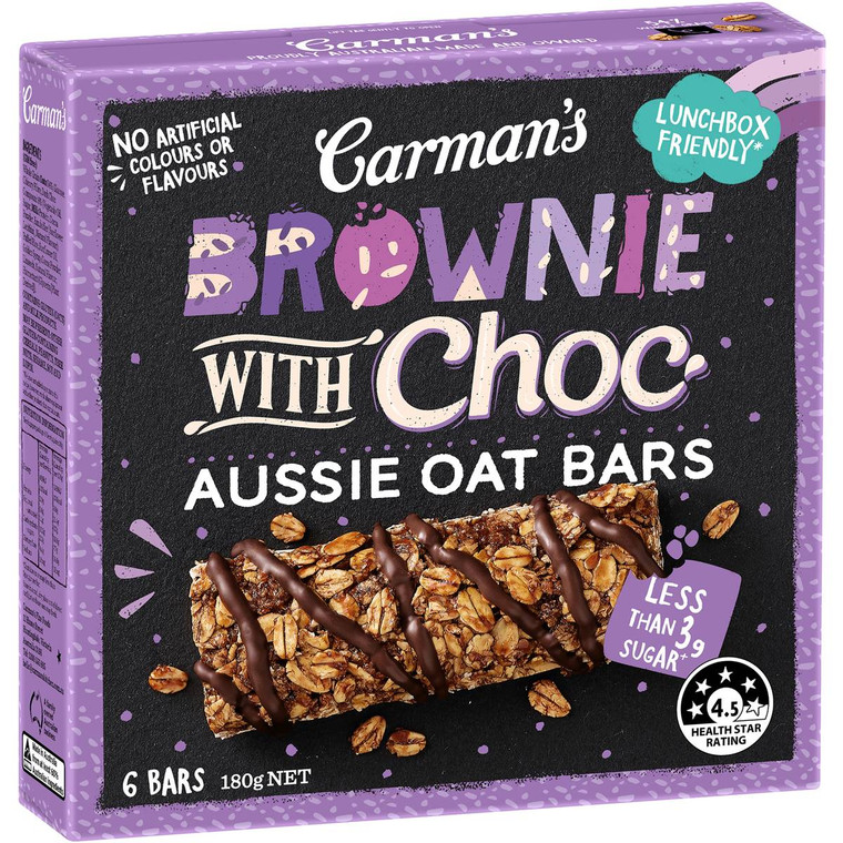 5 PACK of Carman's Chocolate Brownie Aussie Oat Bars 6 pack