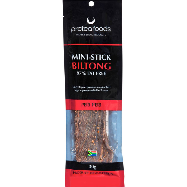 5 PACK of Protea Foods Biltong Peri Peri South African Mini Sticks 30g