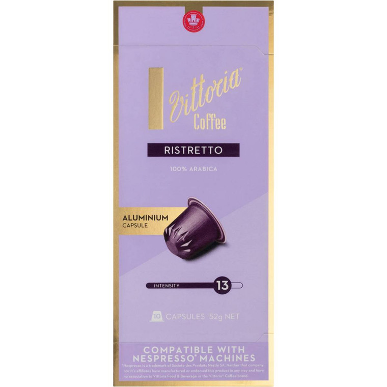 5 PACK of Vittoria Ristretto Nespresso Compatible Coffee Capsules pack 10