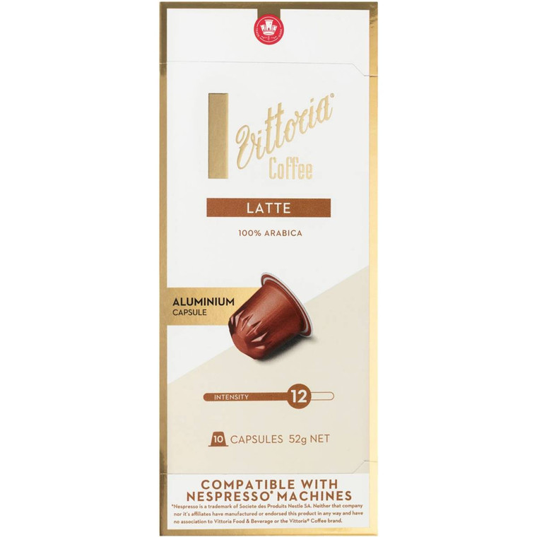 5 PACK of Vittoria Latte Nespresso Compatible Coffee Capsules pack 10