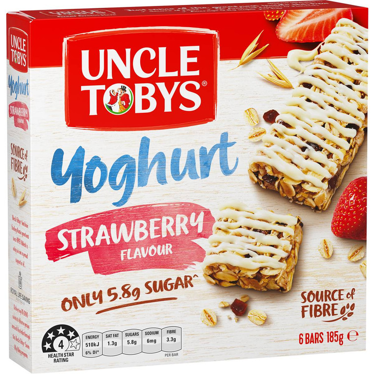 5 PACK of Uncle Tobys Muesli Bars Yoghurt & Strawberry 6 pack