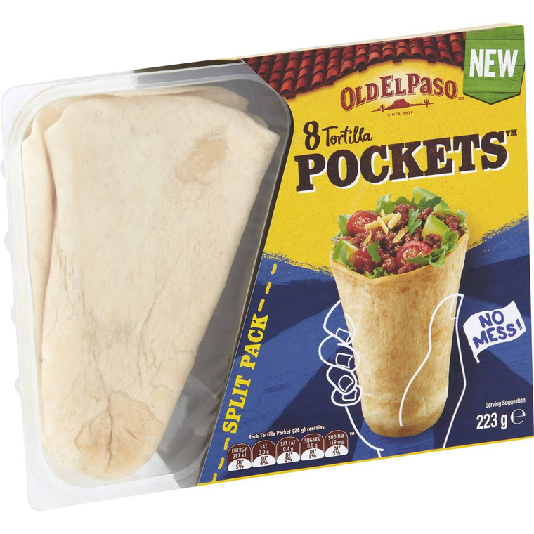 5 PACK of Old El Paso Tortilla Pockets  223g