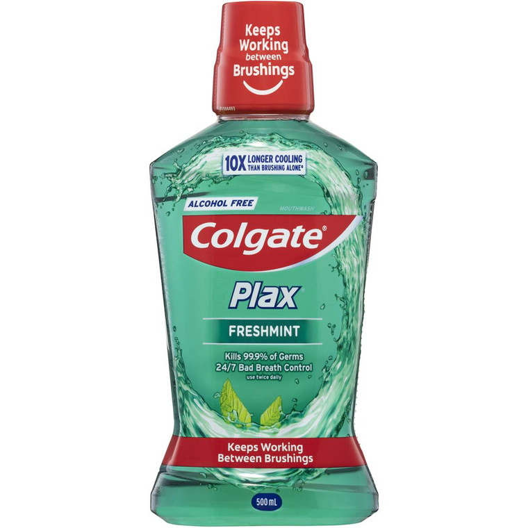 5 PACK of Colgate Plax Alcohol Free Freshmint Mouthwash 500ml